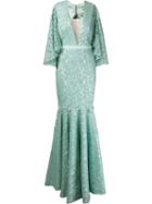 Martha Medeiros Marescot Lace Kika Gown, Women's, Size: 42, Green, Silk/cotton/polyamide/viscose