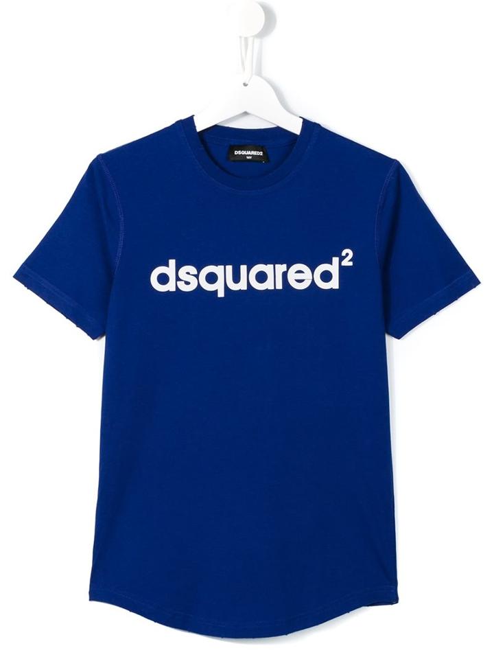 Dsquared2 Kids Logo Print T-shirt, Boy's, Size: 16 Yrs, Blue