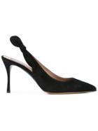 Tabitha Simmons Suede Sling Back Pumps - Black