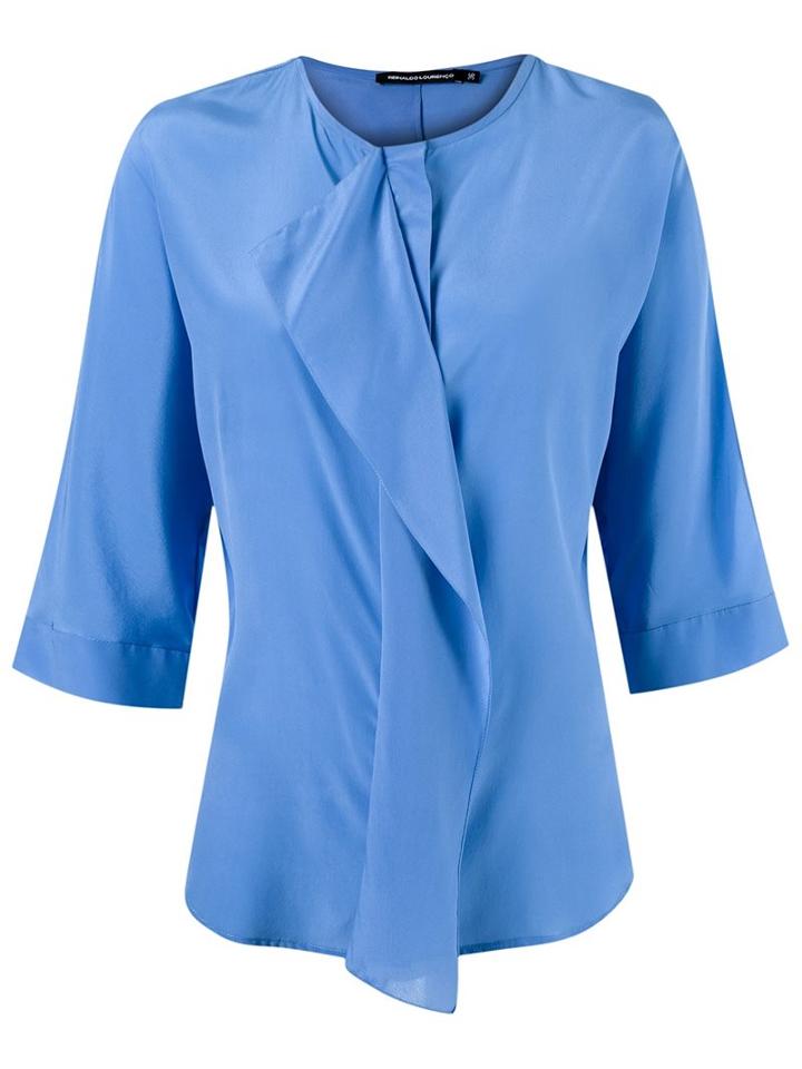 Reinaldo Lourenço Ruffled Blouse, Women's, Size: 42, Blue, Silk