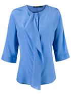 Reinaldo Lourenço Ruffled Blouse, Women's, Size: 42, Blue, Silk