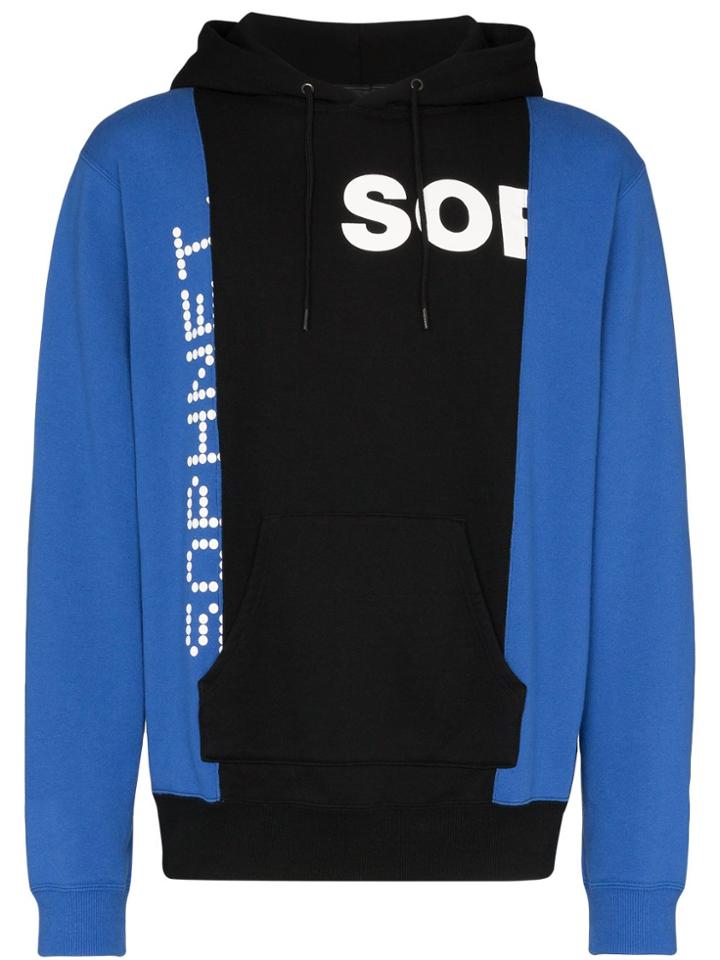 Sophnet. Contrasting Logo Text Hoodie - Black