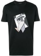 Diesel Black Gold T-shirt With Print And Patchwork