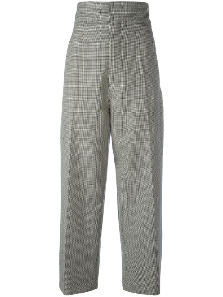 Jacquemus Houndstooth Straight Leg Trousers - Black