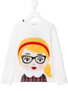 Dolce & Gabbana Kids 'back To School' Girl T-shirt, Size: 10 Yrs, White