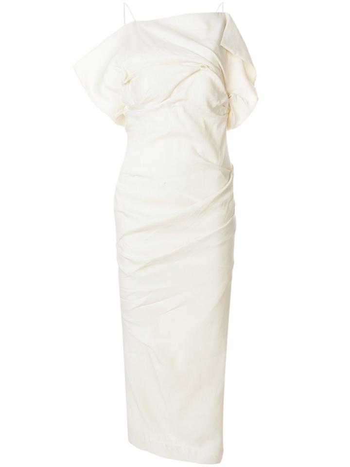 Jacquemus Gathered Design Maxi Dress - Nude & Neutrals