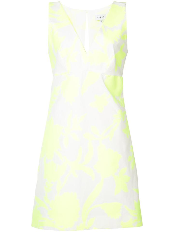 Milly - Floral Print Dress - Women - Cotton/polyester - 4, White, Cotton/polyester