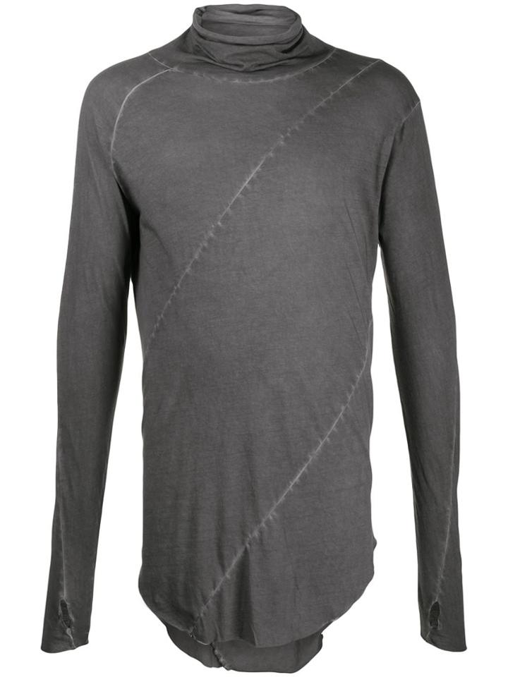 Army Of Me Distressed Roll-neck T-shirt - Grey