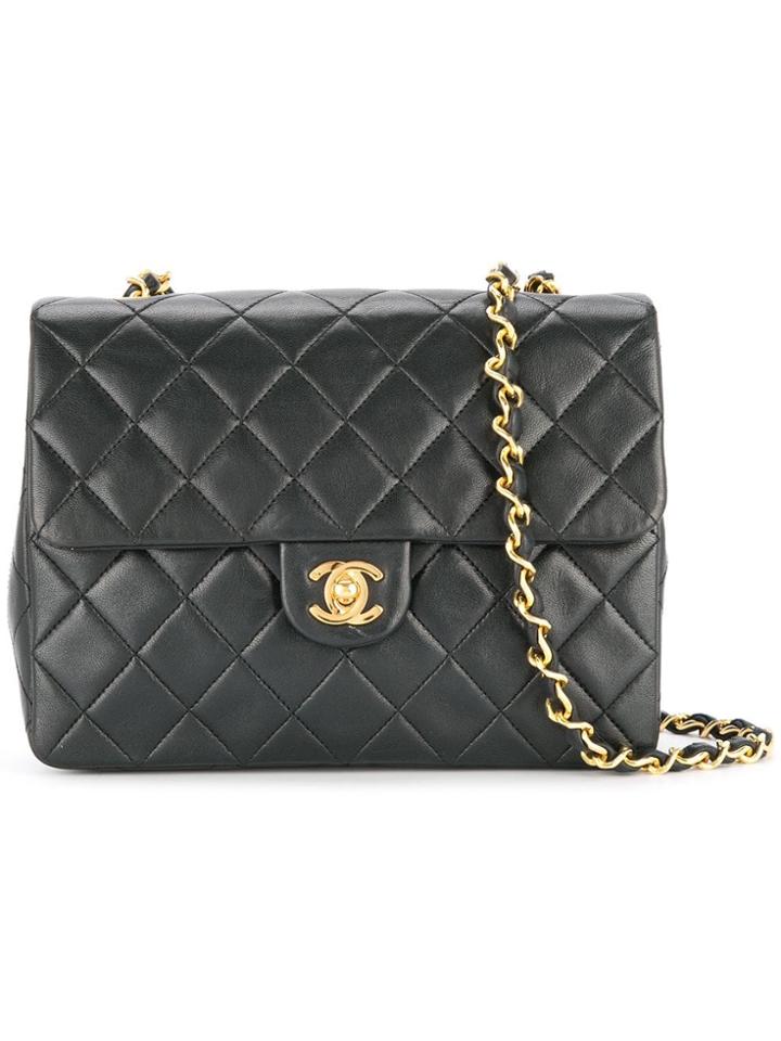 Chanel Vintage Turn-lock Square Chain Bag - Black