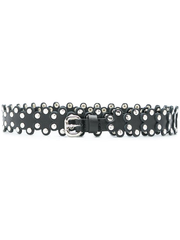 Red Valentino Studded Flower Belt - Black