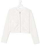 Miss Grant Kids Teen Sequinned Jacket - White
