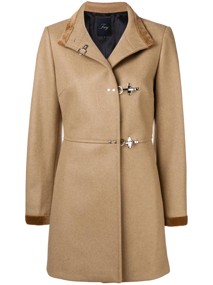 Fay Pin Fasten Coat - Nude & Neutrals