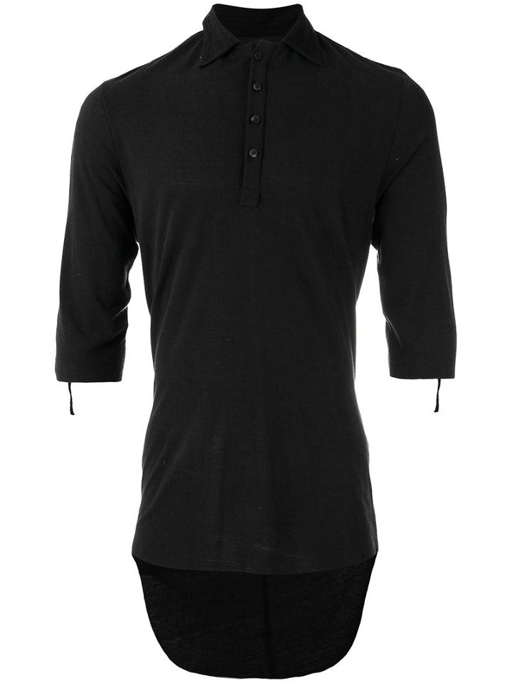 Cedric Jacquemyn Dipped Hem T-shirt, Men's, Size: 48, Black, Silk