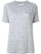 Zoe Karssen Eyes Print T-shirt, Women's, Size: Xs, Grey, Lyocell/spandex/elastane