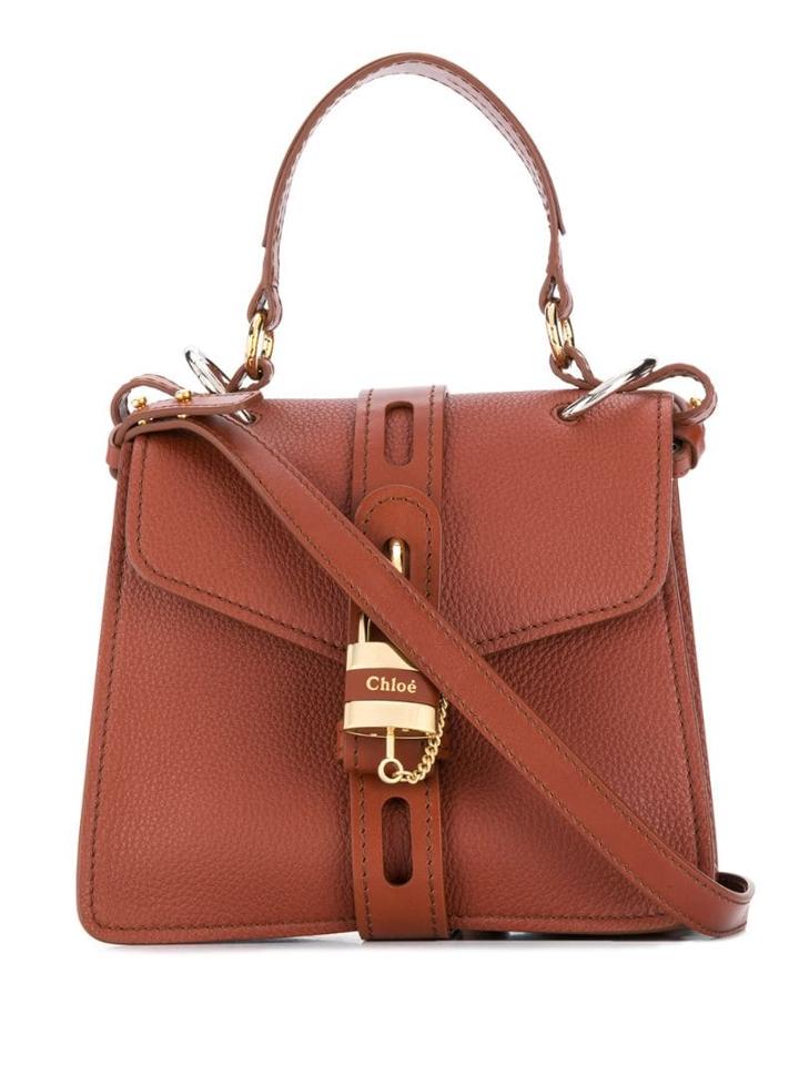 Chloé Aby Pebbled Tote Bag - Brown