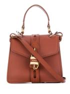 Chloé Aby Pebbled Tote Bag - Brown
