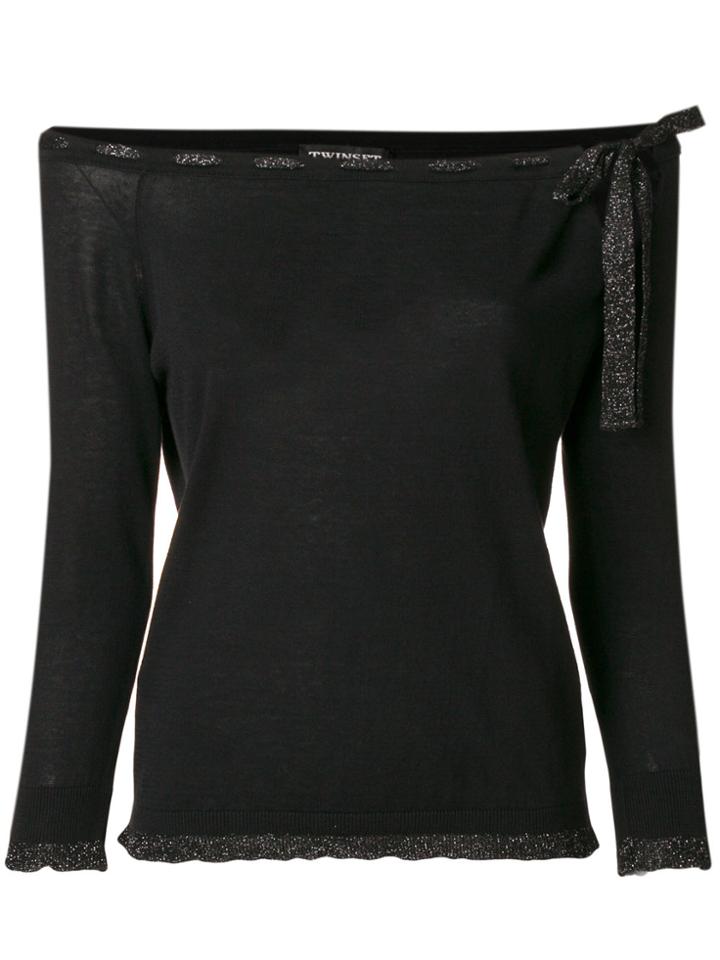 Twin-set Off-the-shoulder Jumper - Black