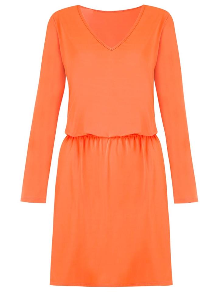 Lygia & Nanny V-neck Tunic Dress - Yellow & Orange