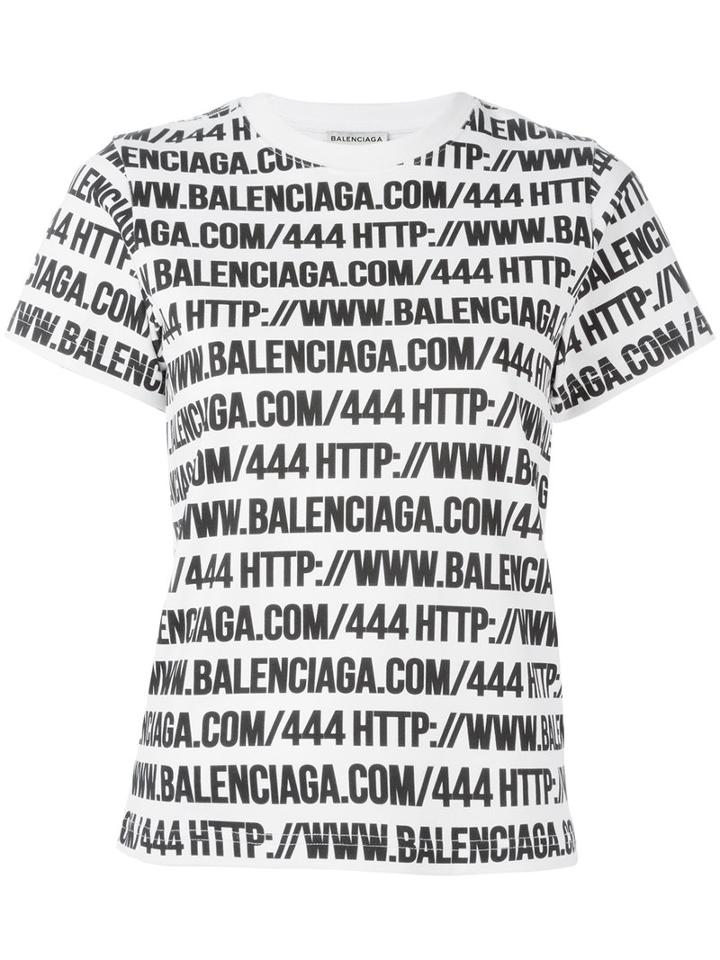 Balenciaga Logo Printed T-shirt, Women's, Size: Large, Black, Cotton