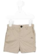 Burberry Kids - Logo Embroidered Shorts - Kids - Cotton - 24 Mth, Nude/neutrals