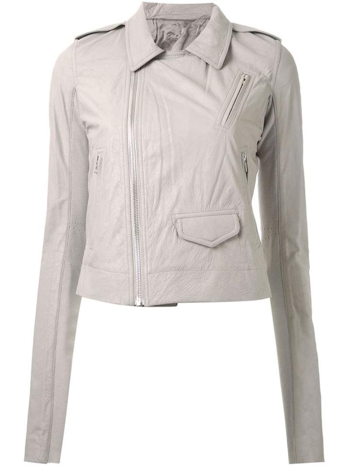 Rick Owens 'stooges' Jacket, Women's, Size: 40, Nude/neutrals, Leather/viscose/cupro/cotton