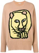 P.a.r.o.s.h. Lion Printed Sweater - Nude & Neutrals