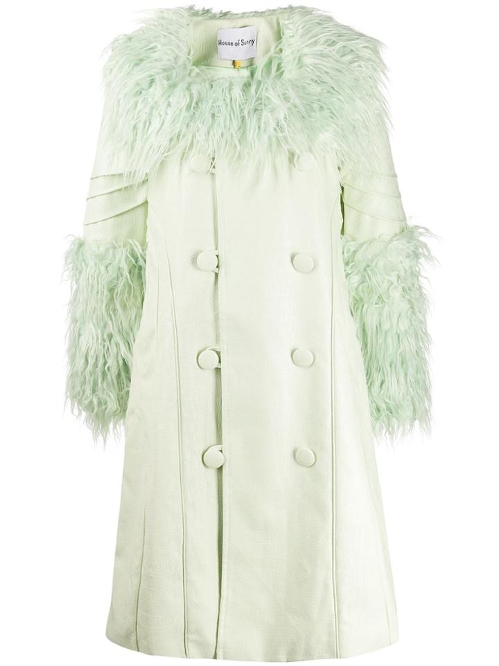House Of Sunny Faux-fur Collar Coat - Green