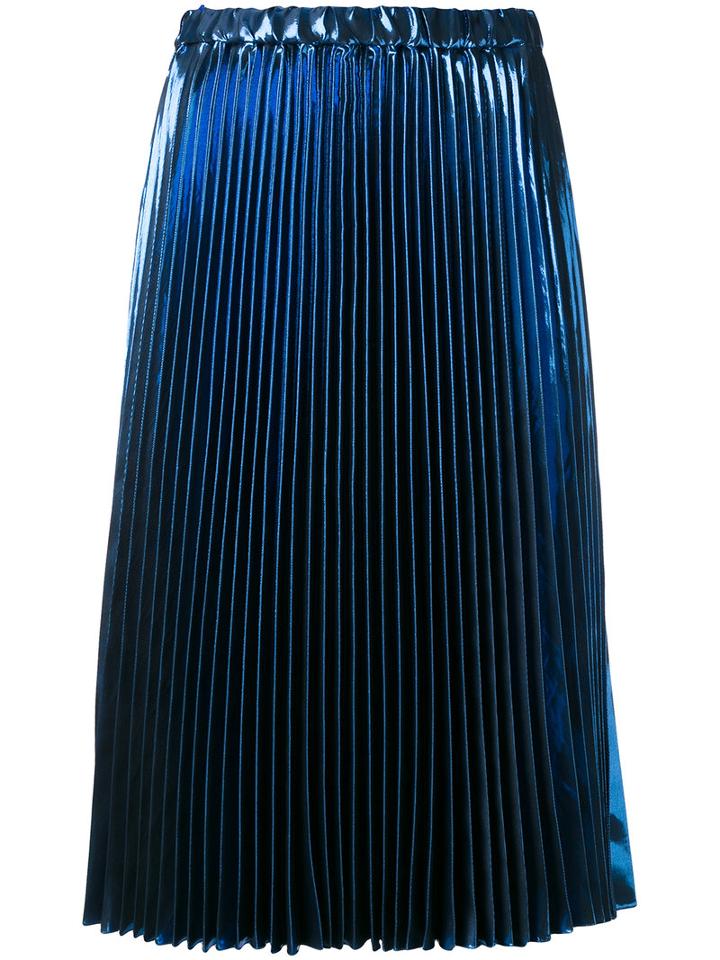 No21 - Pleated Skirt - Women - Polyester/polyurethane - 44, Blue, Polyester/polyurethane
