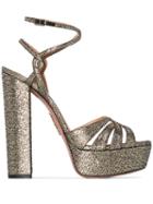 Aquazzura Veranda 140mm Platform Sandals - Metallic