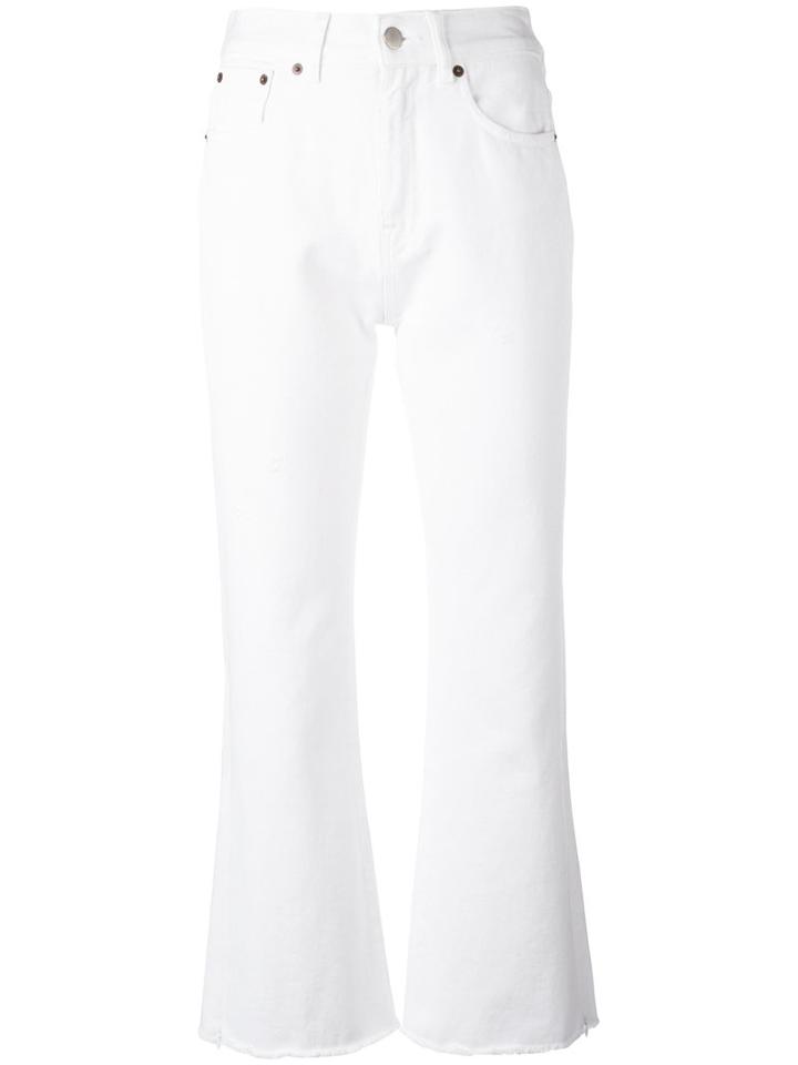 Cropped Flared Jeans - Women - Cotton - 44, White, Cotton, Mm6 Maison Margiela