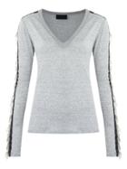 Andrea Bogosian Embellished Top - Grey