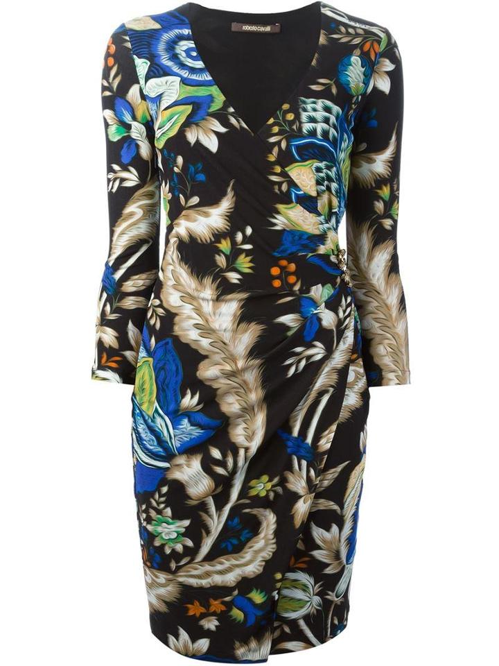 Roberto Cavalli Printed Ruched Dress
