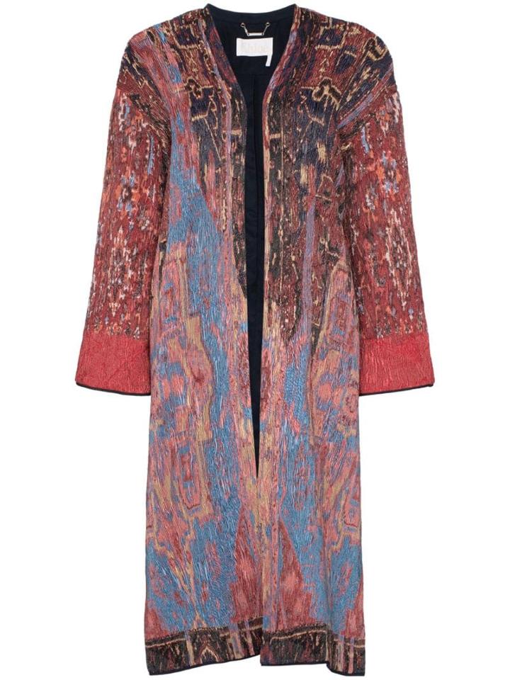 Chloé Scarf Print Coat - Red