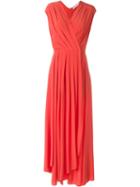Tory Burch Pleated Evening Dress, Women's, Size: 4, Red, Silk