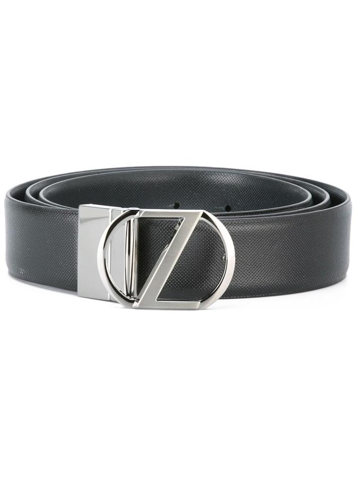 Z Zegna Buckle Detail Belt, Men's, Size: 110, Black, Leather