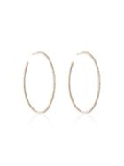 Shay 18k Yellow Gold 5 Baguette Diamond Hoop Earrings - Metallic