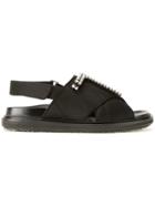 Marni Quilted Fussbett Sandals - Black