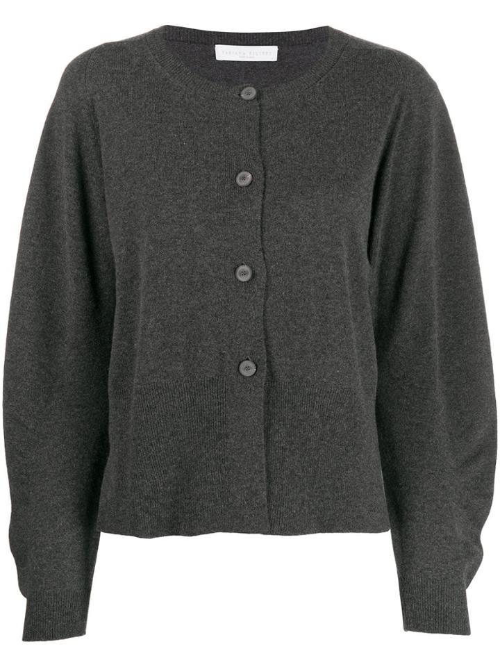 Fabiana Filippi Loose-fit Round Neck Cardigan - Grey