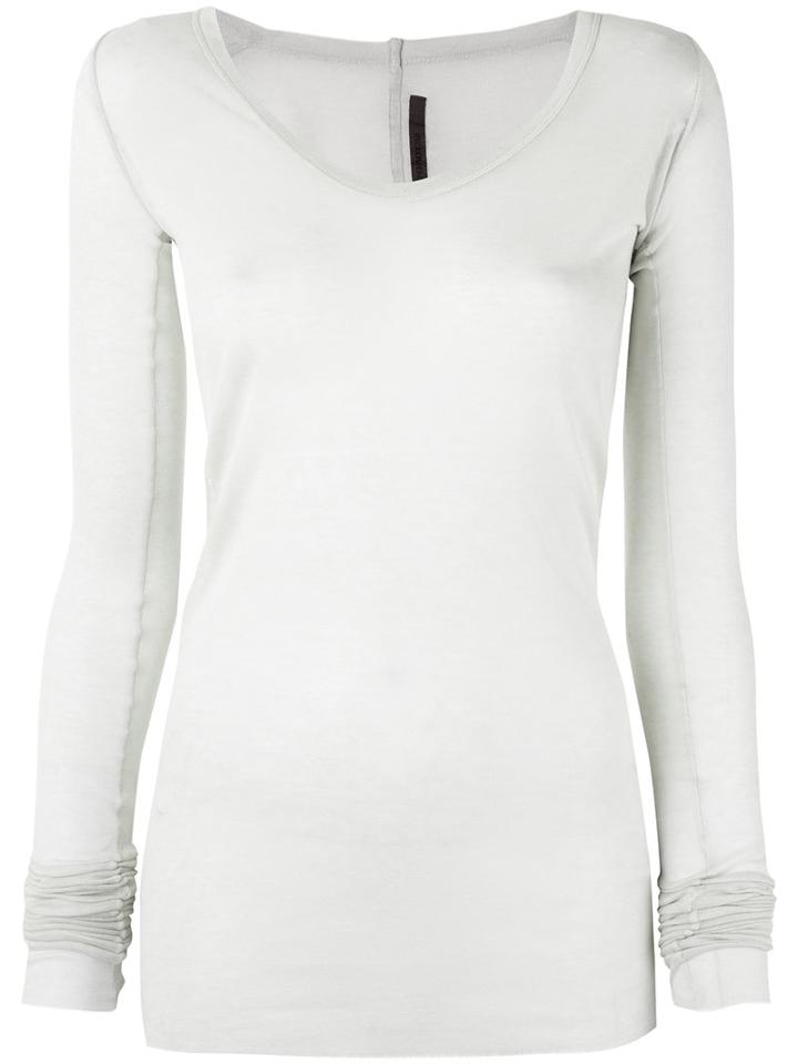 Rick Owens Lilies - Slim-fit Longsleeved T-shirt - Women - Cotton/polyamide/viscose - 42, Grey, Cotton/polyamide/viscose