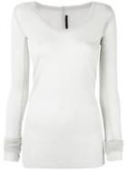 Rick Owens Lilies - Slim-fit Longsleeved T-shirt - Women - Cotton/polyamide/viscose - 42, Grey, Cotton/polyamide/viscose