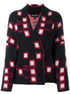 Emporio Armani Square Pattern Knitted Blazer, Women's, Size: 44, Black, Mohair/polyamide/wool
