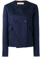 Marni Cropped Collarless Jacket - Blue