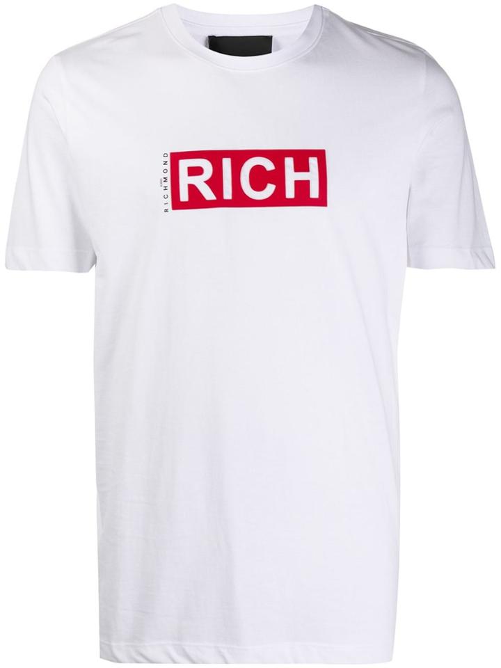John Richmond Contrast Logo T-shirt - O-wht/ Red
