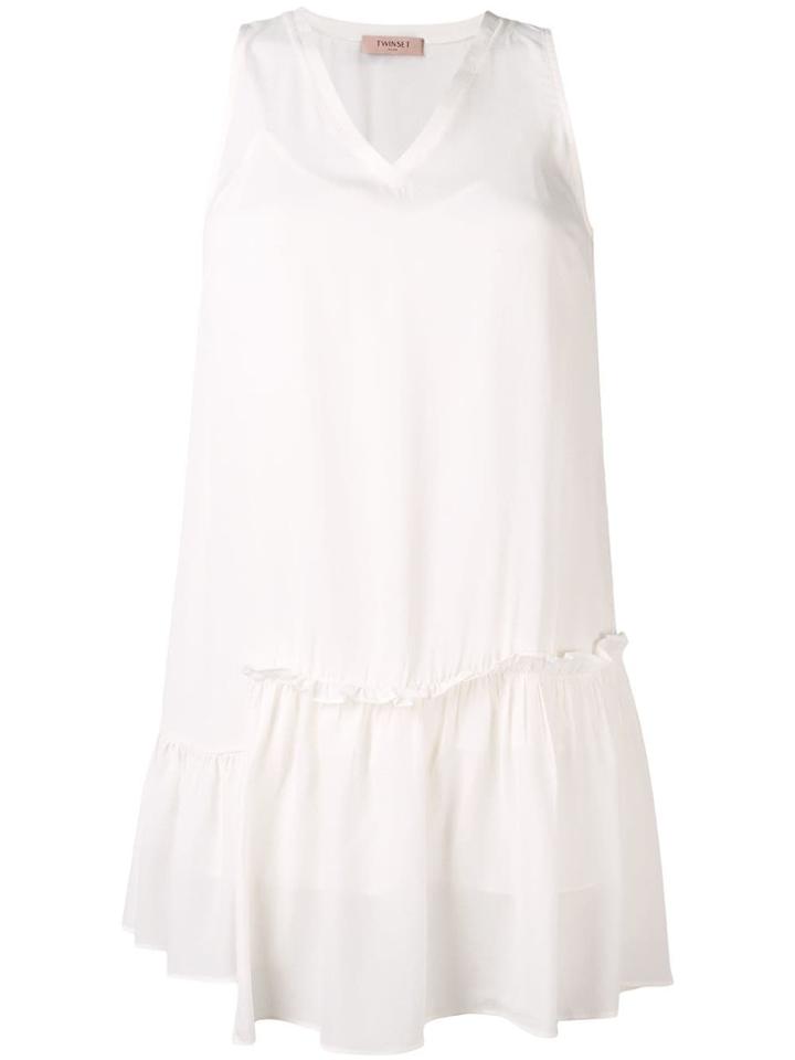 Twin-set Ruffled Asymmetric Detail Blouse - White