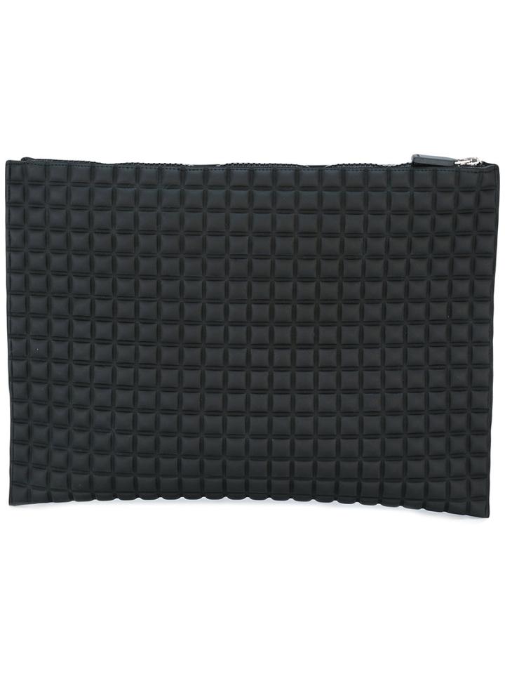 No Ka' Oi Textured Zipped Clutch, Women's, Black, Polyurethane