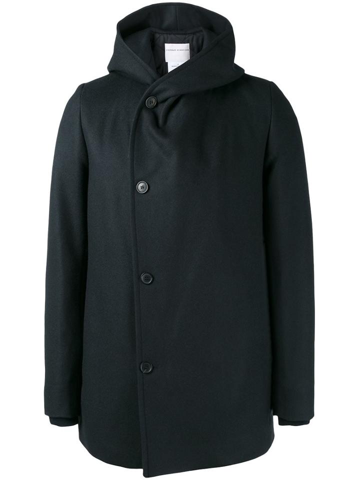 Stephan Schneider Hooded Coat, Men's, Size: 7, Blue, Wool