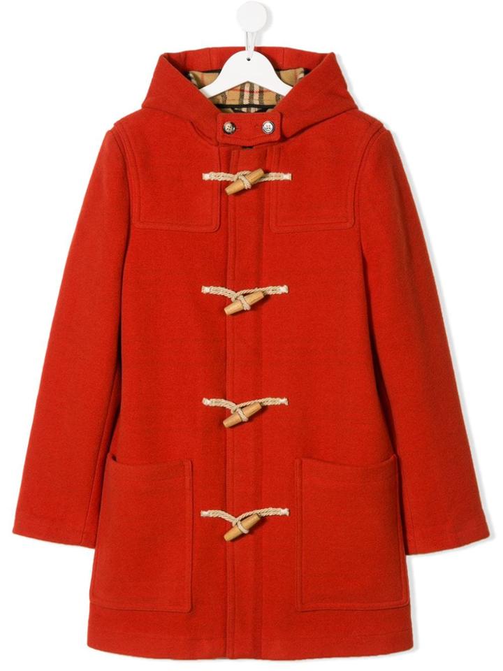 Burberry Kids Hooded Duffle Jacket - Brown