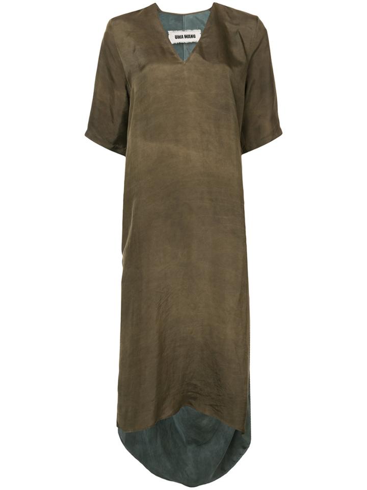 Uma Wang Deep V-neck Shift Dress - Green