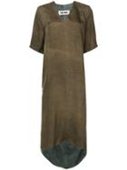 Uma Wang Deep V-neck Shift Dress - Green