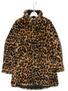 Save The Duck Kids Teen Reversible Leopard Zipped Coat - Black